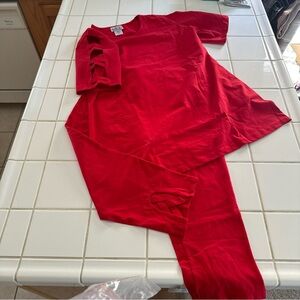 CW Classics OUTFIT red  ,bows short sleeves/matching capris XL NEW